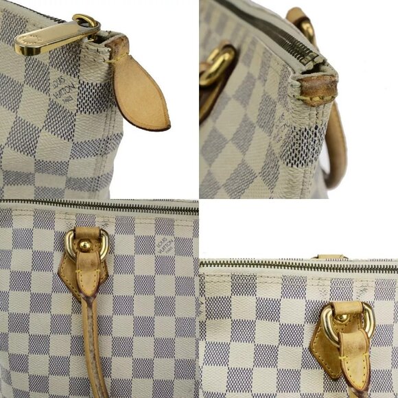 LOUIS VUITTON Saleya PM Hand Bag Damier Azur Leather White - Picture 7 of 15
